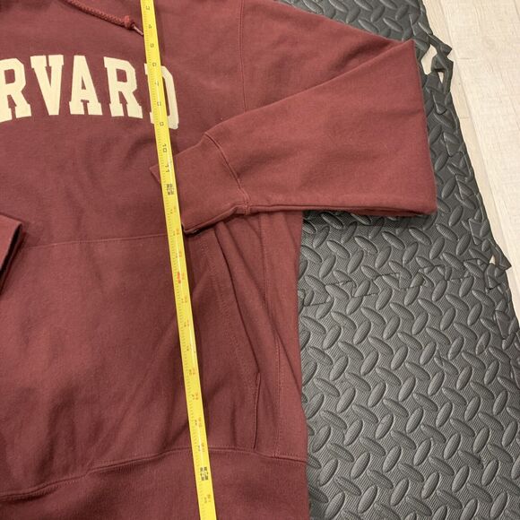 Champion Harvard Hoodie Adult Medium Maroon Reverse Weave Cut Neck Pullover - Picture 6 of 8